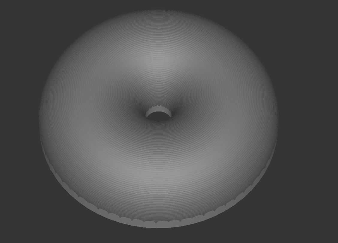 Torus inclinado fuera de las líneas del contorno